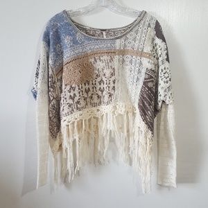 Free People Patched Pullover Top